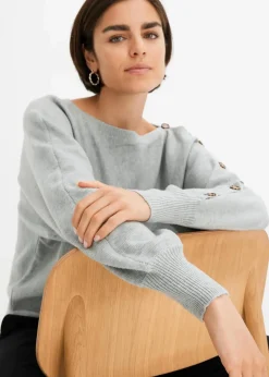 bonprix Bekleidung·Umstandsmode|Strickmode^Pullover hellgrau meliert