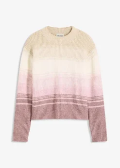 bonprix Bekleidung·Umstandsmode|Bekleidung·Jeans^Pullover kieselbeige/wollweiß/aschrosa/softbeere