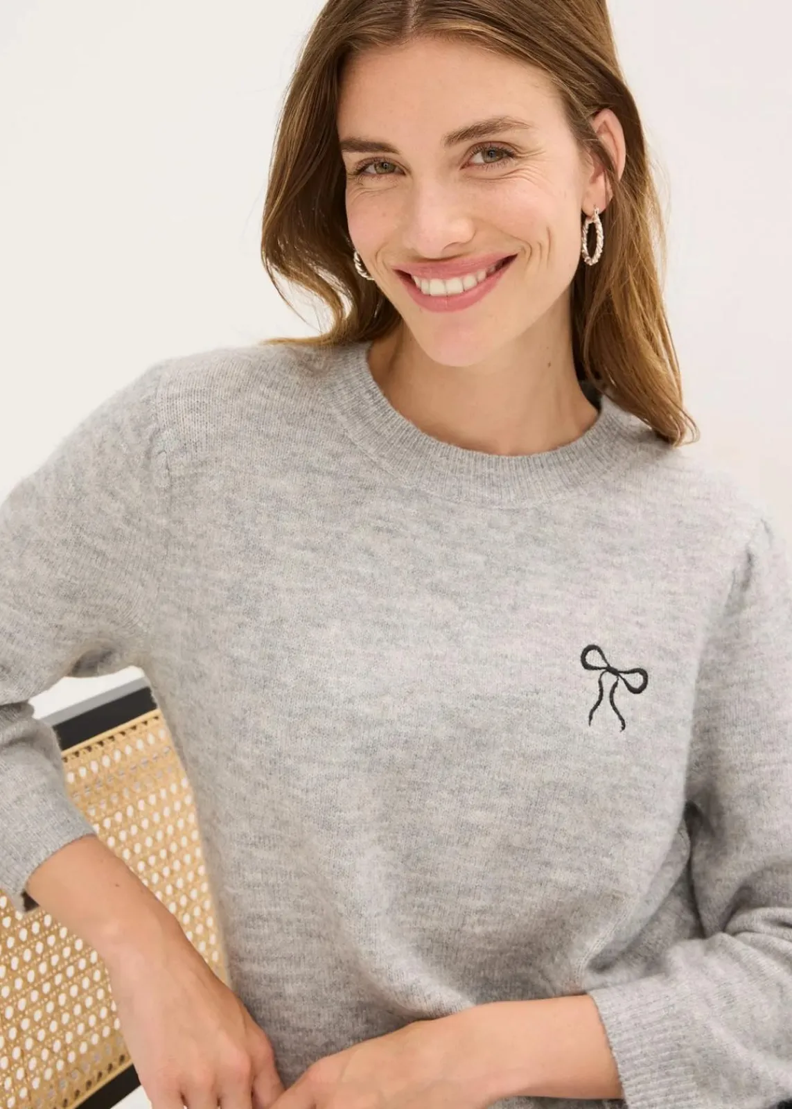 bonprix Bekleidung·Umstandsmode|Bekleidung·Jeans^Pullover hellgrau meliert