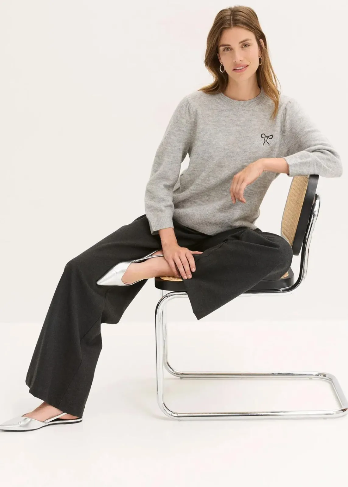 bonprix Bekleidung·Umstandsmode|Bekleidung·Jeans^Pullover hellgrau meliert