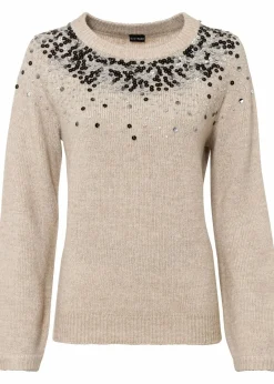 bonprix Bekleidung·Umstandsmode|Strickmode^Pullover beige meliert