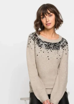 bonprix Bekleidung·Umstandsmode|Strickmode^Pullover beige meliert
