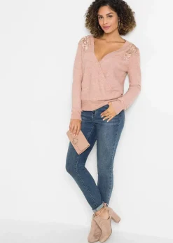 bonprix Bekleidung·Umstandsmode|Bekleidung·Jeans^Pullover vintagerosa meliert