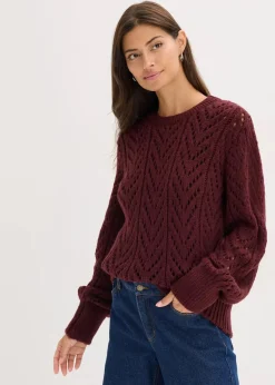 bonprix Bekleidung·Umstandsmode|Strickmode^Pullover weinrot
