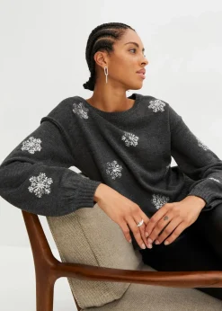 bonprix Pullover & Strickjacken|Strickmode^Pullover anthrazit meliert