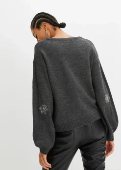 bonprix Pullover & Strickjacken|Strickmode^Pullover anthrazit meliert