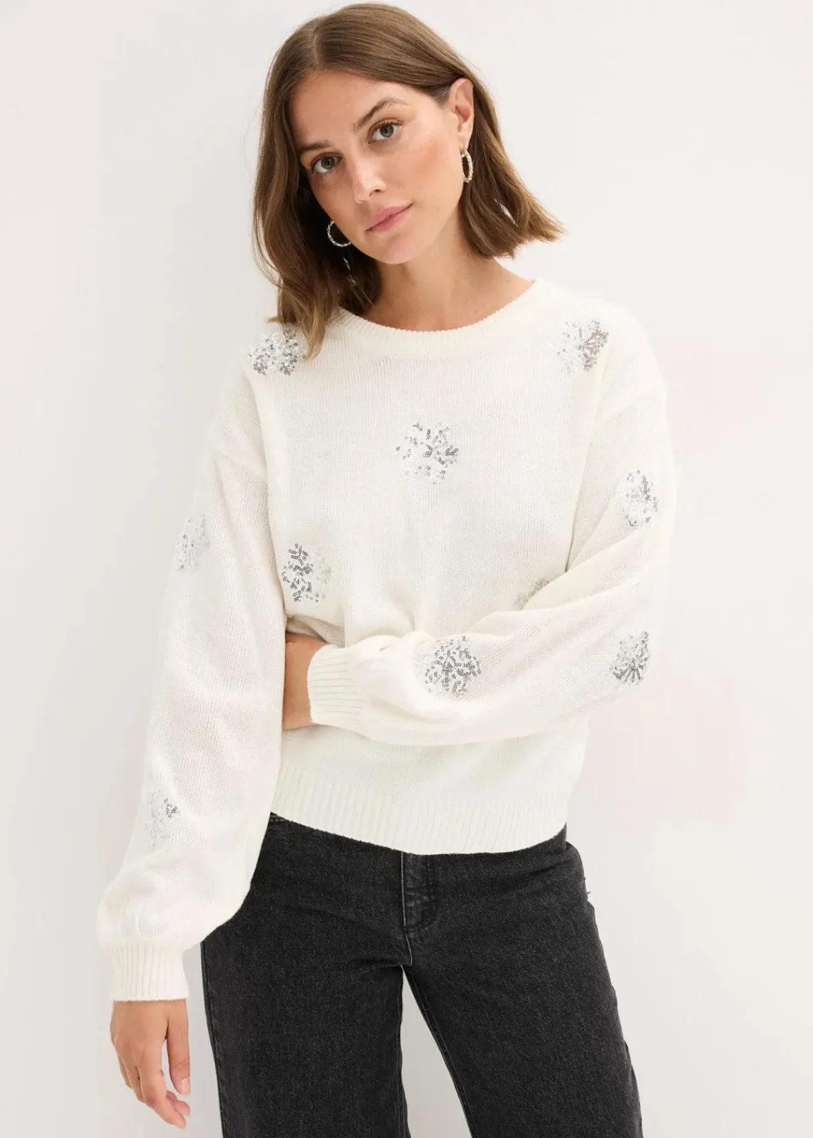 bonprix Strickmode|Pullover & Strickjacken^Pullover wollweiß