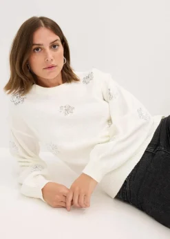 bonprix Strickmode|Pullover & Strickjacken^Pullover wollweiß