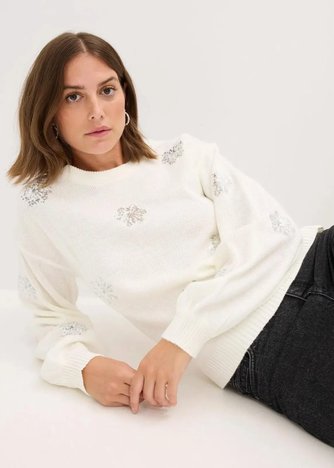 bonprix Strickmode|Pullover & Strickjacken^Pullover wollweiß