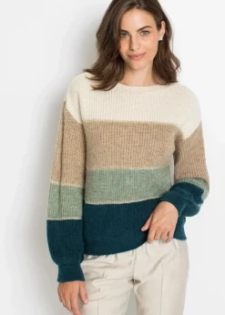 bonprix Bekleidung·Umstandsmode|Bekleidung·Jeans^Pullover creme/sand/mint/petrol gestreift