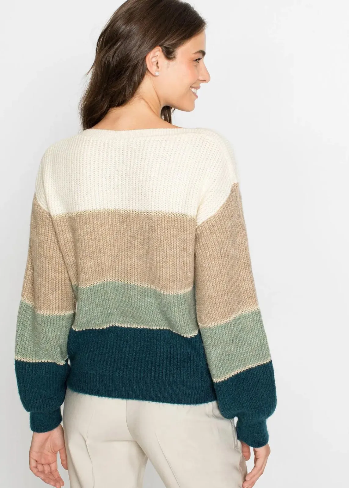 bonprix Bekleidung·Umstandsmode|Bekleidung·Jeans^Pullover creme/sand/mint/petrol gestreift