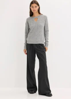 bonprix Pullover & Strickjacken|Strickmode^Pullover grau/silber meliert