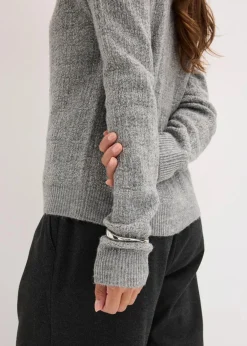 bonprix Pullover & Strickjacken|Strickmode^Pullover grau/silber meliert