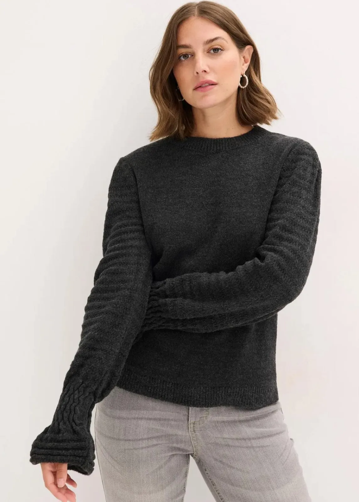 bonprix Bekleidung·Umstandsmode|Bekleidung·Jeans^Pullover anthrazit meliert