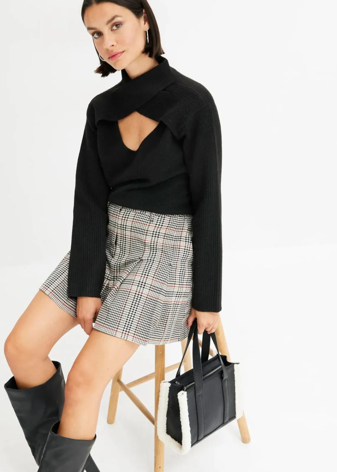 bonprix Pullover & Strickjacken|Strickmode^Pullover schwarz