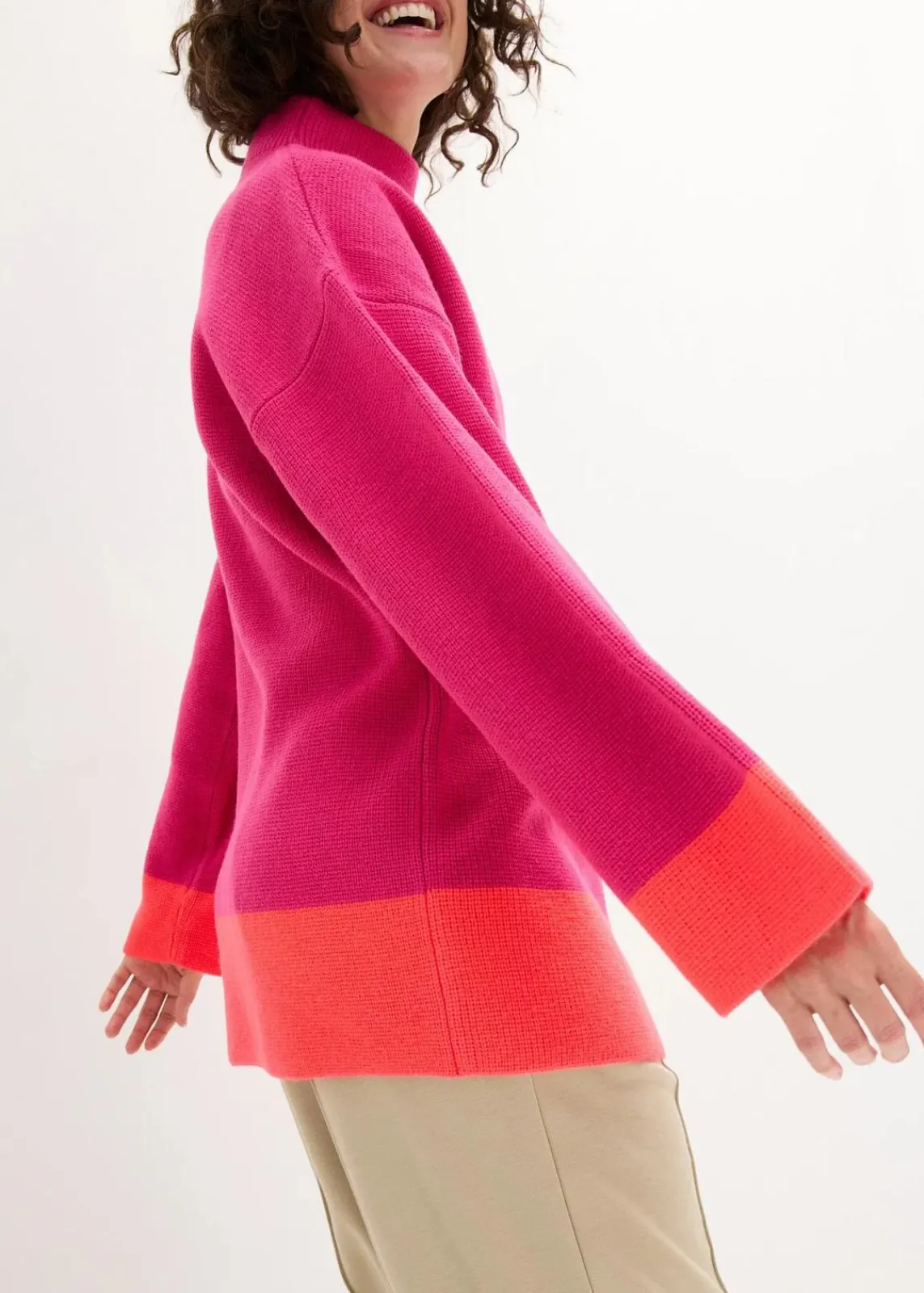 bonprix Bekleidung·Umstandsmode|Strickmode^Pullover pinklady/neonorange