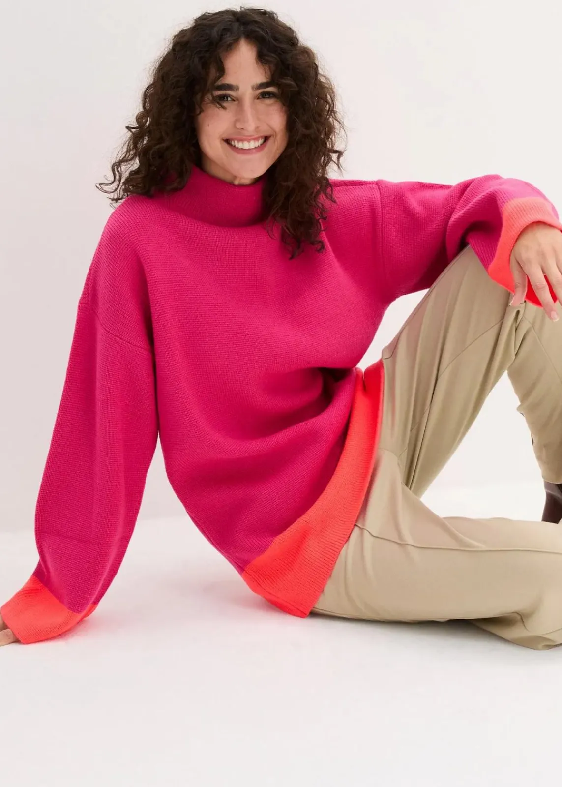 bonprix Bekleidung·Umstandsmode|Strickmode^Pullover pinklady/neonorange