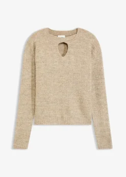 bonprix Bekleidung·Umstandsmode|Bekleidung·Jeans^Pullover beige/gold meliert
