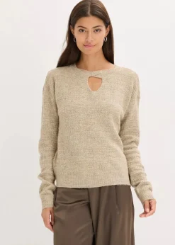 bonprix Bekleidung·Umstandsmode|Bekleidung·Jeans^Pullover beige/gold meliert