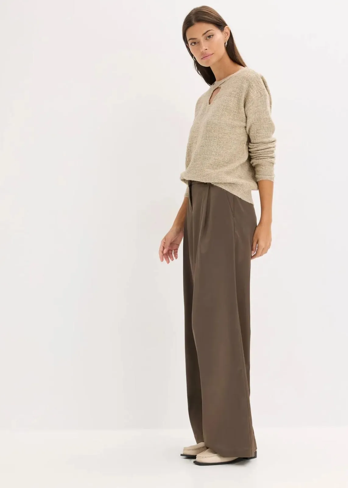 bonprix Bekleidung·Umstandsmode|Bekleidung·Jeans^Pullover beige/gold meliert
