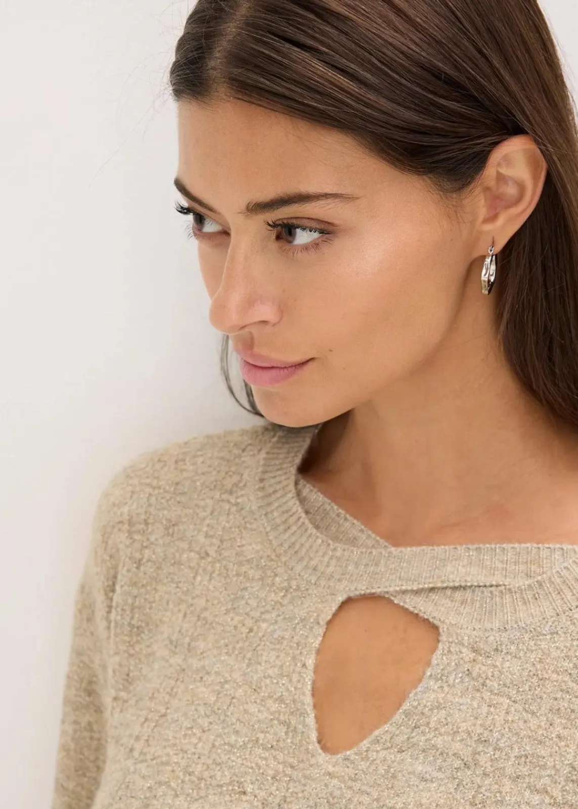 bonprix Bekleidung·Umstandsmode|Bekleidung·Jeans^Pullover beige/gold meliert