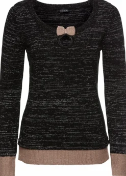 bonprix Bekleidung·Umstandsmode|Bekleidung·Jeans^Pullover schwarz/taupe/silber metallic