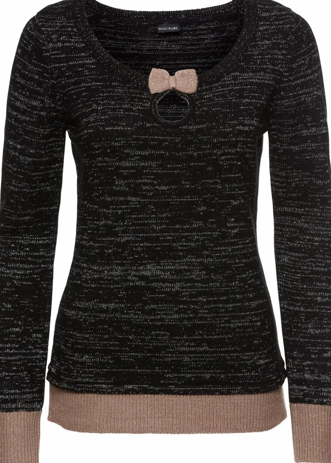 bonprix Bekleidung·Umstandsmode|Bekleidung·Jeans^Pullover schwarz/taupe/silber metallic