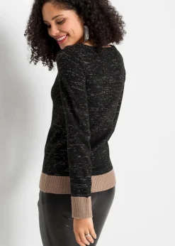 bonprix Bekleidung·Umstandsmode|Bekleidung·Jeans^Pullover schwarz/taupe/silber metallic