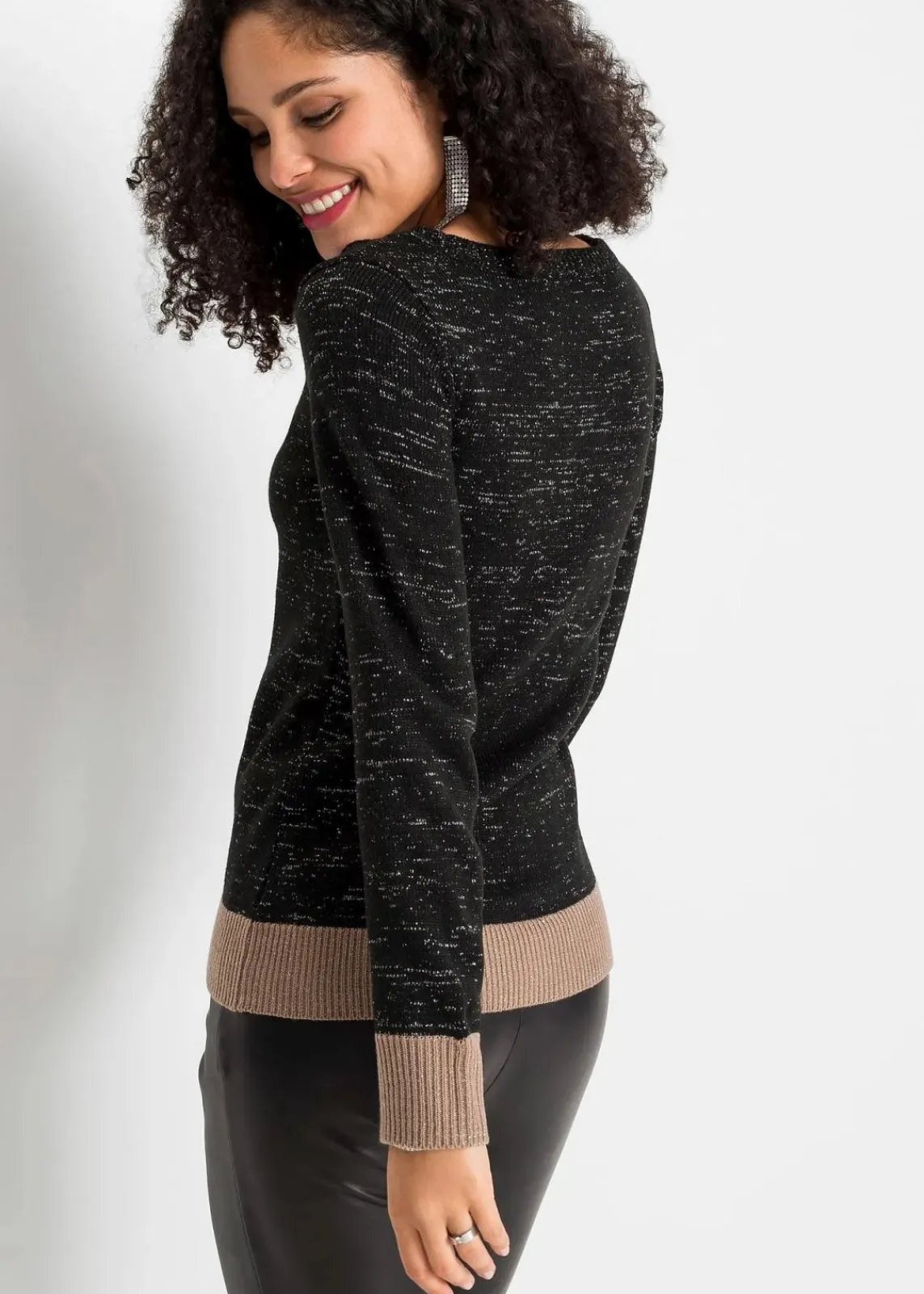 bonprix Bekleidung·Umstandsmode|Bekleidung·Jeans^Pullover schwarz/taupe/silber metallic
