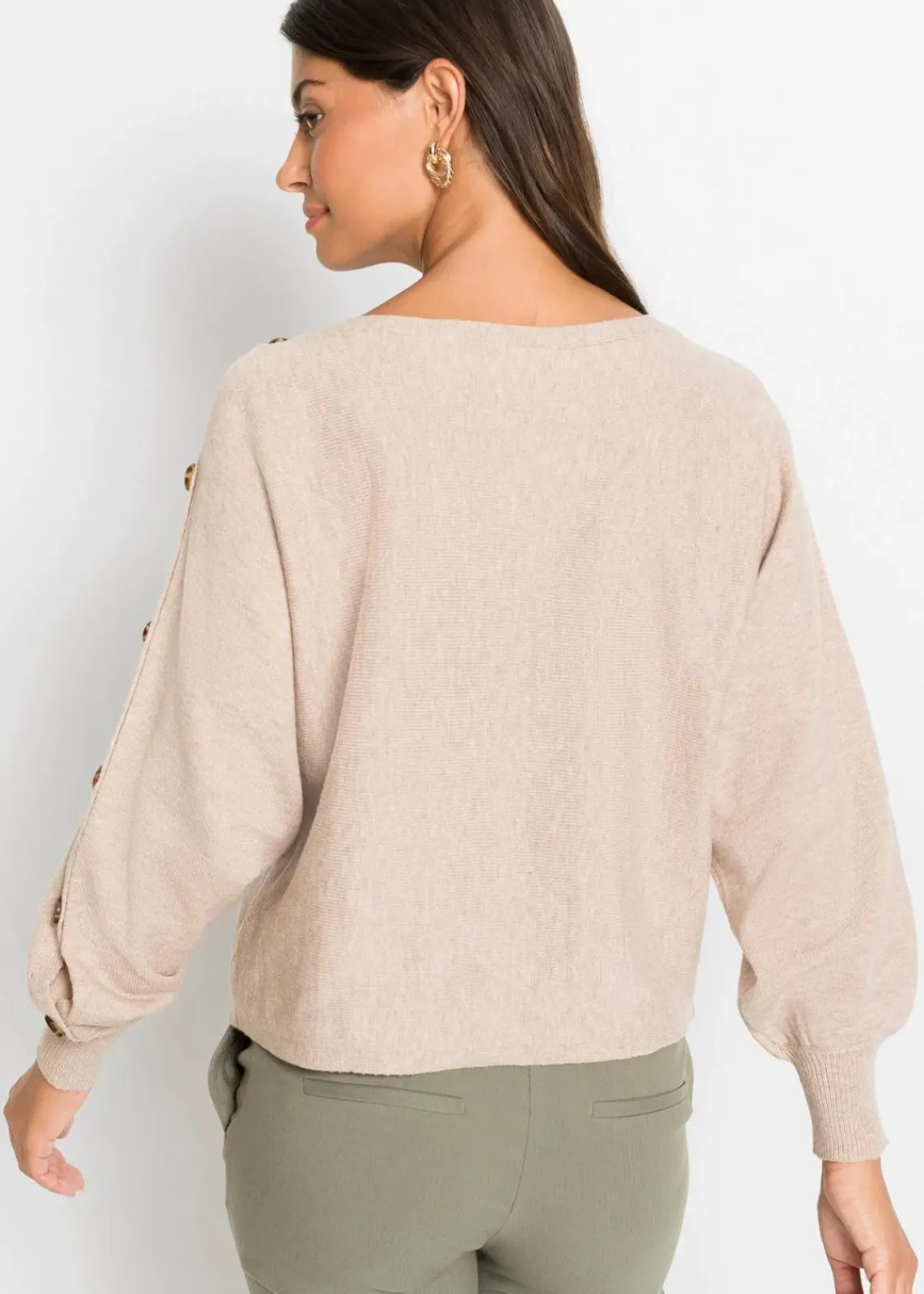 bonprix Bekleidung·Umstandsmode|Strickmode^Pullover mandelbeige meliert