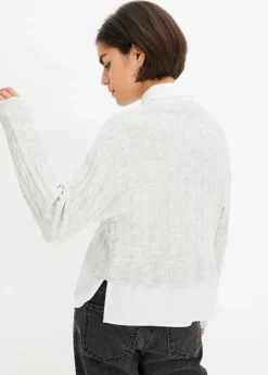 bonprix Bekleidung·Umstandsmode|Bekleidung·Jeans^Pullover hellgrau meliert