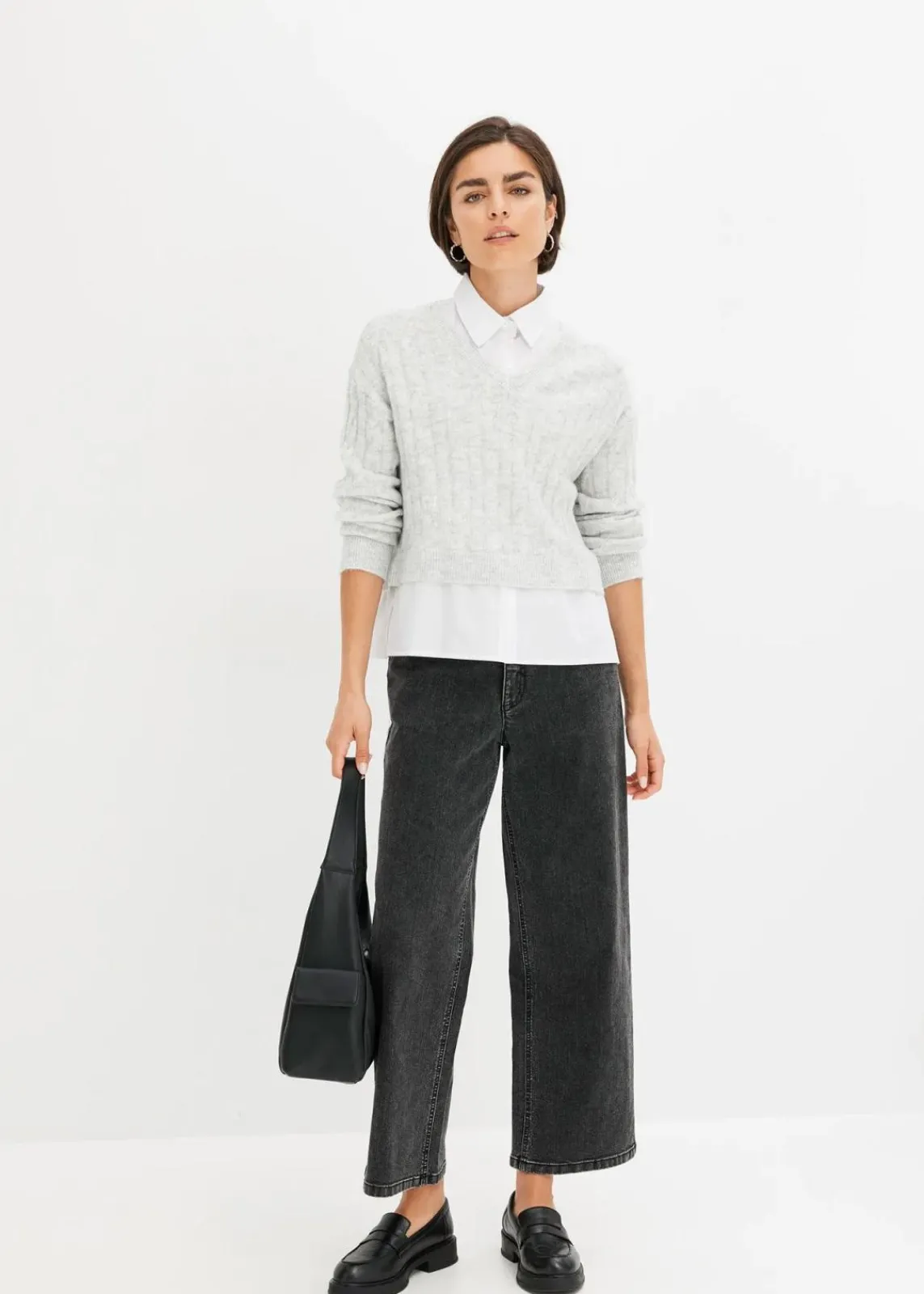 bonprix Bekleidung·Umstandsmode|Bekleidung·Jeans^Pullover hellgrau meliert