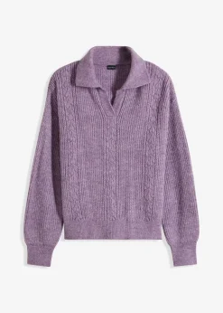 bonprix Bekleidung·Umstandsmode|Bekleidung·Jeans^Pullover lila meliert