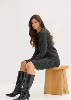 bonprix Bekleidung·Umstandsmode|Strickmode^Pullover anthrazit meliert