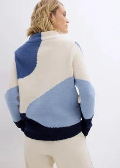 bonprix Bekleidung·Umstandsmode|Bekleidung·Jeans^Pullover jeansblau/naturbeige