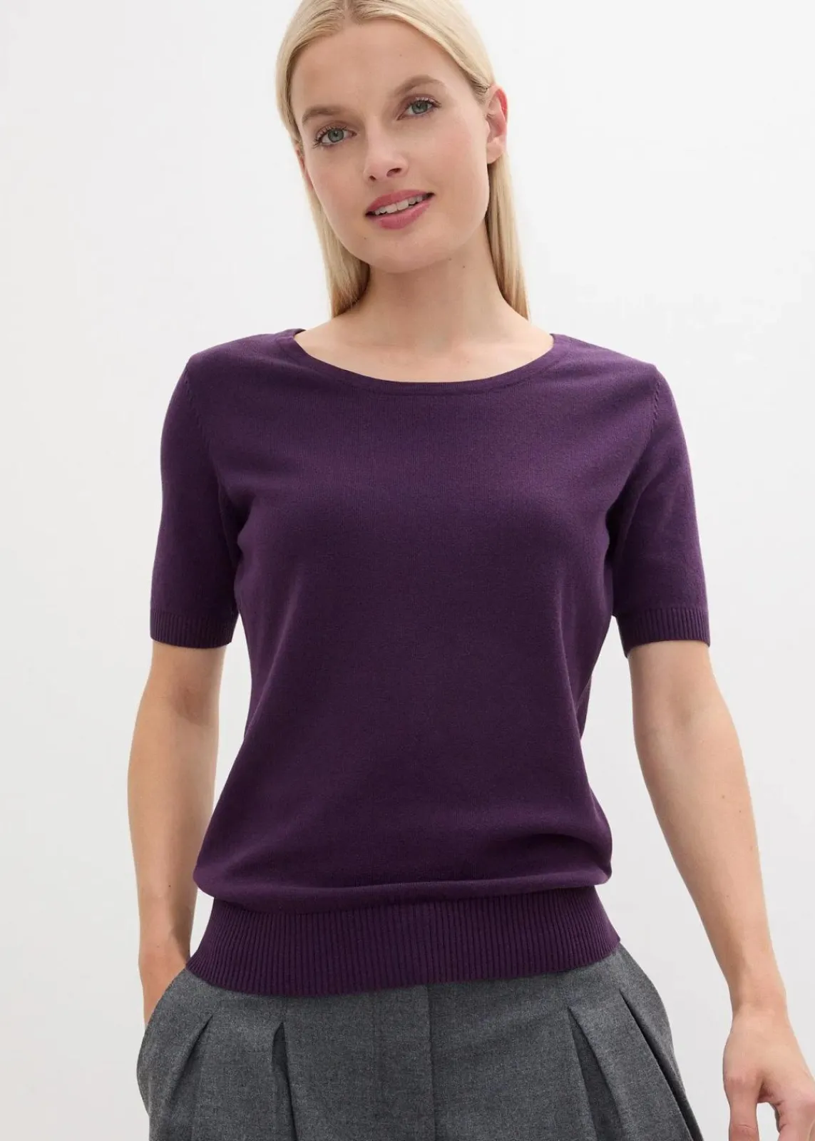 bonprix Pullover & Strickjacken|Basics^Pullover dunkellila