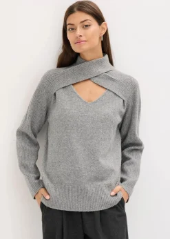 bonprix Bekleidung·Umstandsmode|Bekleidung·Jeans^Pullover grau meliert