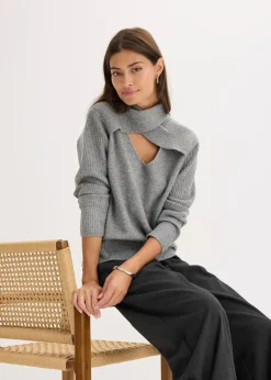 bonprix Bekleidung·Umstandsmode|Bekleidung·Jeans^Pullover grau meliert