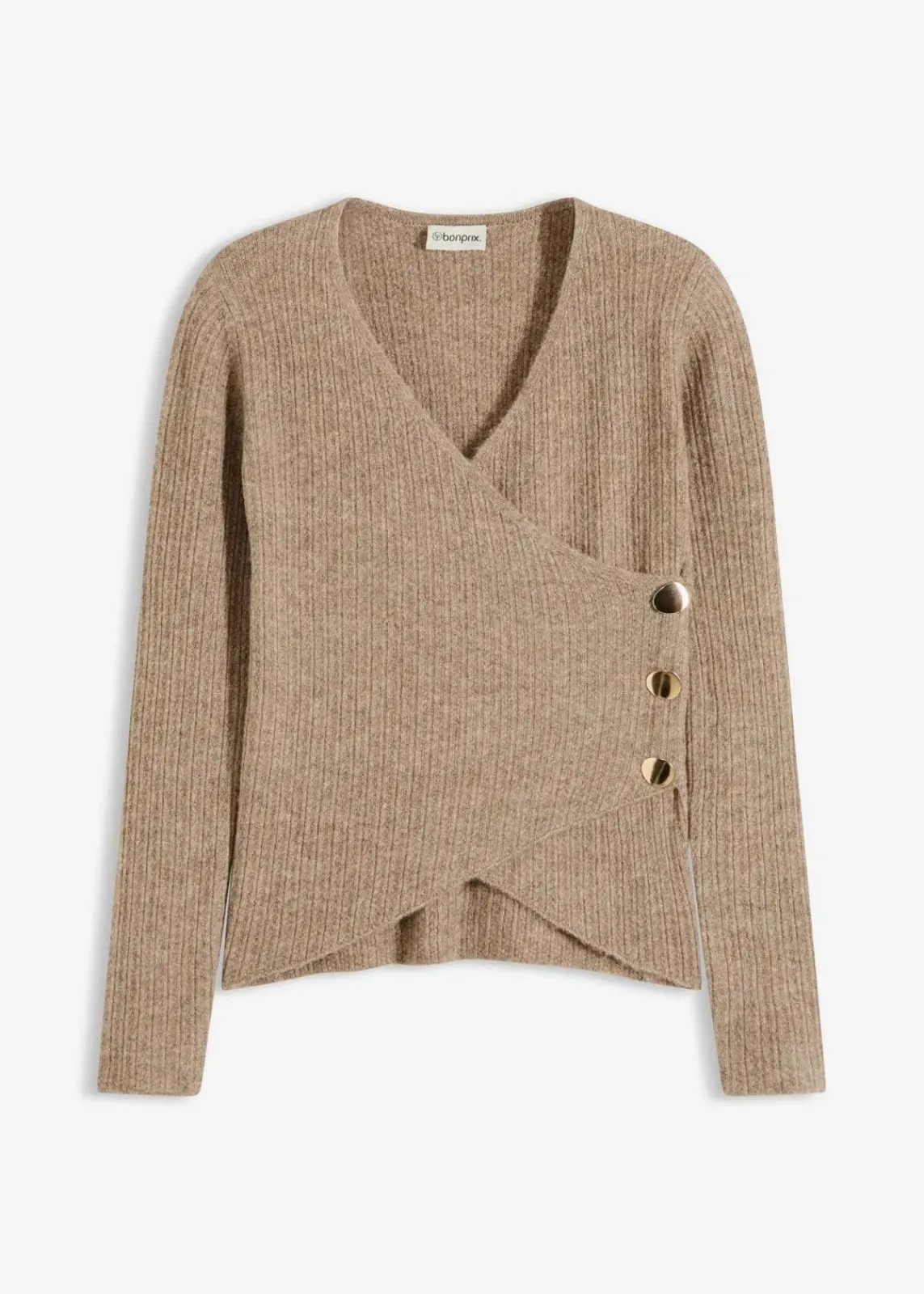 bonprix Bekleidung·Umstandsmode|Strickmode^Pullover hellbraun meliert