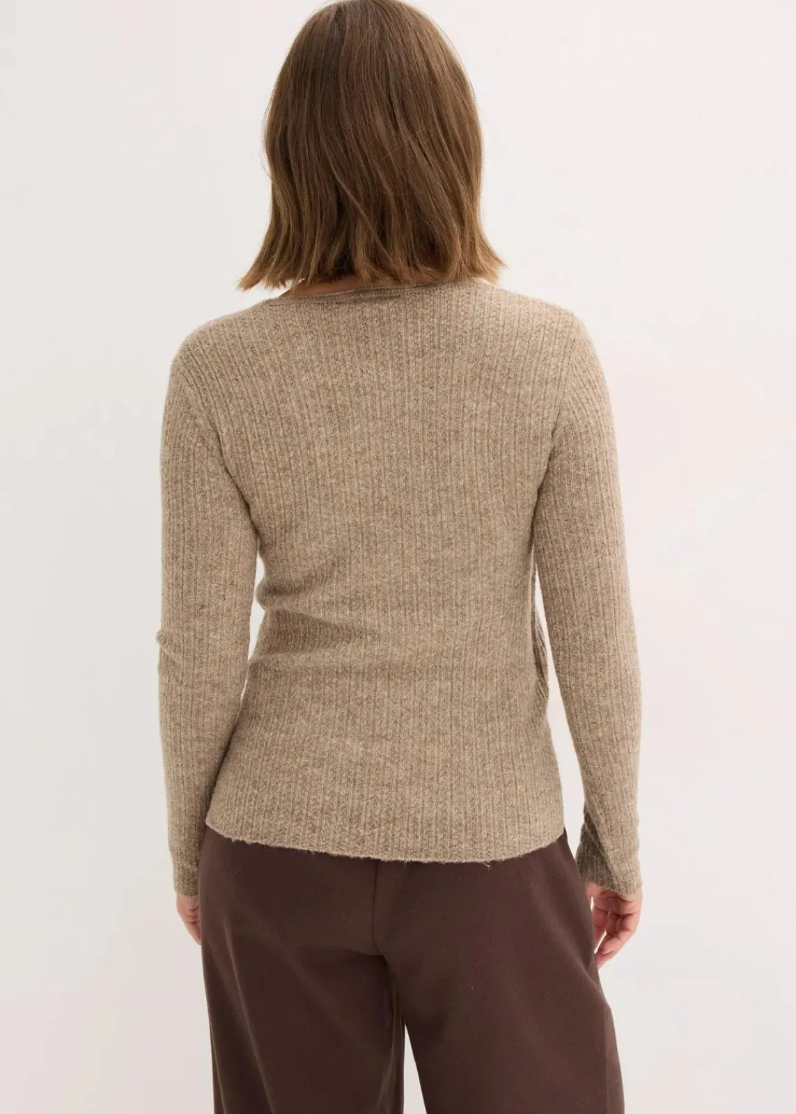 bonprix Bekleidung·Umstandsmode|Strickmode^Pullover hellbraun meliert