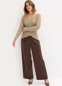 bonprix Bekleidung·Umstandsmode|Strickmode^Pullover hellbraun meliert