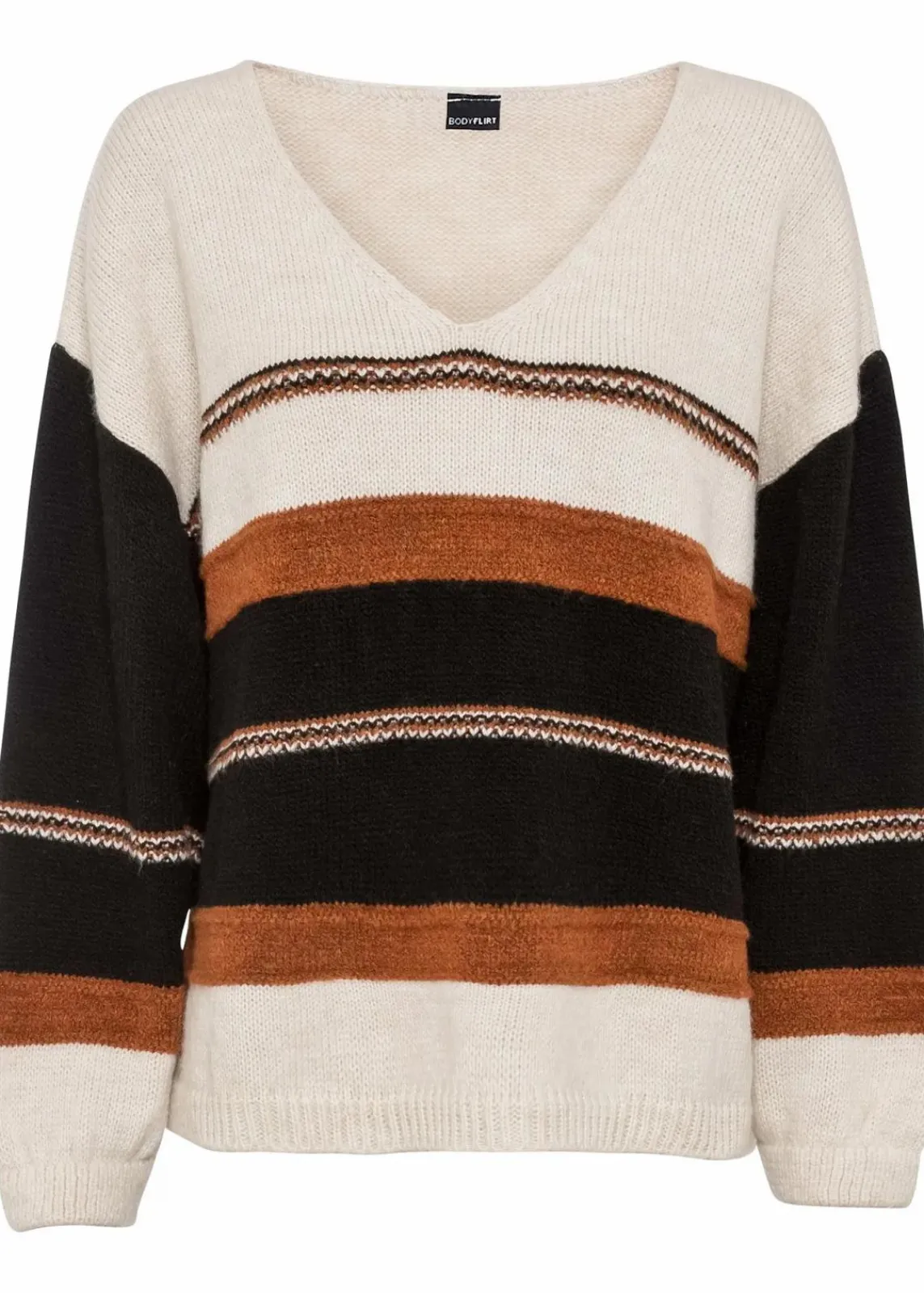 bonprix Bekleidung·Umstandsmode|Bekleidung·Jeans^Pullover creme/braun quer gestreift