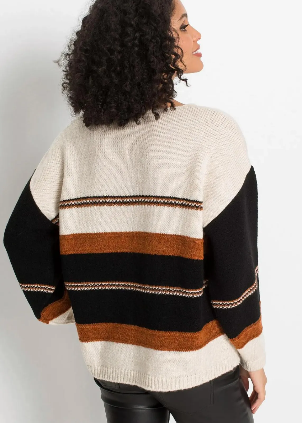 bonprix Bekleidung·Umstandsmode|Bekleidung·Jeans^Pullover creme/braun quer gestreift