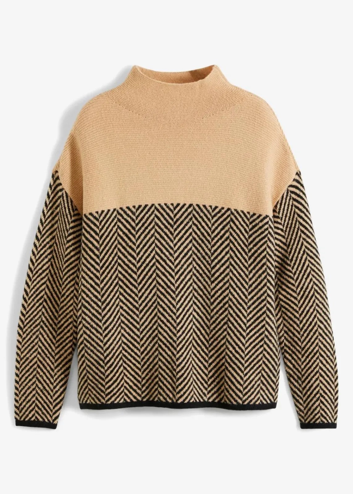 bonprix Bekleidung·Umstandsmode|Bekleidung·Jeans^Pullover latte macchiato/schwarz gestreift