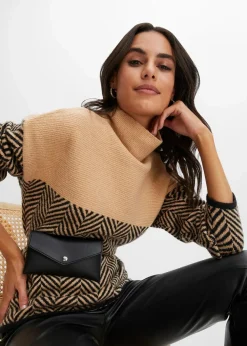 bonprix Bekleidung·Umstandsmode|Bekleidung·Jeans^Pullover latte macchiato/schwarz gestreift