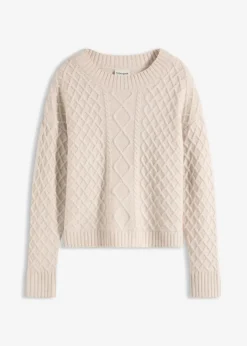 bonprix Bekleidung·Umstandsmode|Strickmode^Pullover beige meliert
