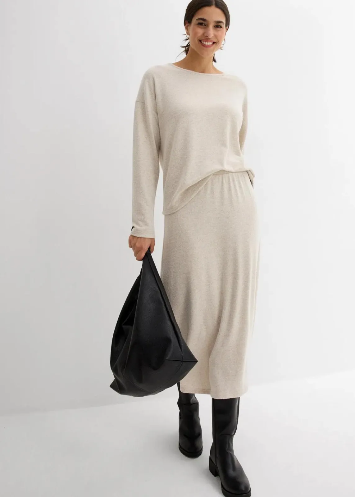 bonprix Bekleidung·Umstandsmode|Bekleidung·Jeans^Pullover hellsand meliert