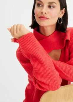 bonprix Pullover & Strickjacken|Strickmode^Pullover salsarot