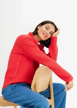bonprix Pullover & Strickjacken|Strickmode^Pullover salsarot