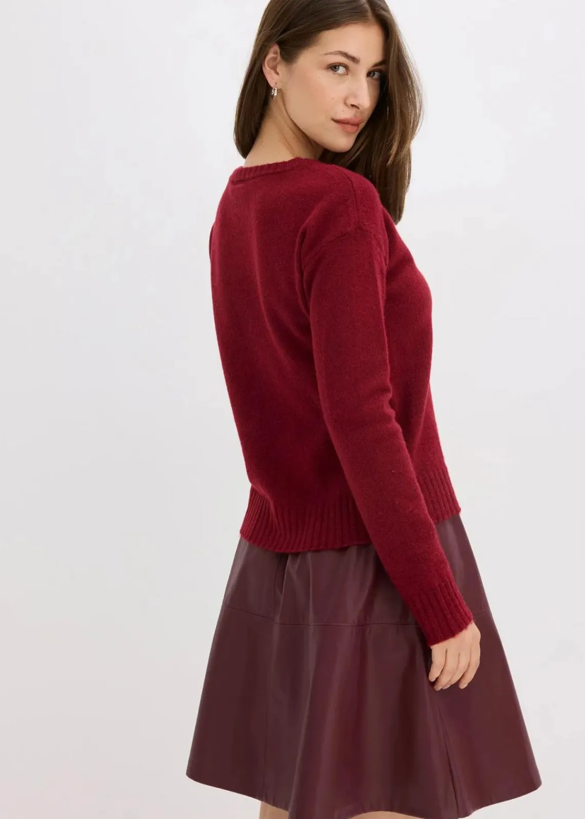 bonprix Bekleidung·Umstandsmode|Pullover & Strickjacken^Pullover pflaumenrot